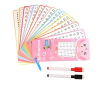 Cartes d'apprentissage mathématiques - Cartes de mathématiques - Jeu de division multiplication d'addition subtraction - Effacement à sec - Trou d'éducation double face - Cartes perforées pour