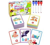 Cartes d'apprentissage orthographique vocale courtes - Cartes d'orthographe double face, carte d'apprentissage de l'écriture manuscrite, jeu de mots | -Jouets éducatifs à lire et à écrire pour les