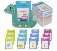 Cartes d'apprentissage parlantes en allemand et anglais - 510 mots - Cartes flash parlantes - 225 feuilles - Jouet éducatif allemand pour enfants à partir de 2 à 6 ans - Cadeau pour garçons et filles
