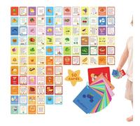 Cartes d'apprentissage pour les tout-petits - Cartes flash double face de 5,12 pouces pour la reconnaissance alimentaire, développement du langage avec jeu interactif, jouet d'éducation préscolaire po