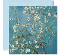 Cartes d'art classiques pour homme et femme - Fleur de Van Gogh - Célèbre carte d'anniversaire abstraite pour papa, maman, oncle, tante, grand-père, grand-père, 145 mm, cartes de vœux classiques