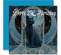 Cartes de 29e anniversaire pour homme et femme - Carte de tarot chat - Carte d'anniversaire pour femme, homme, sœur, amie, fille, oncle, 145 mm
