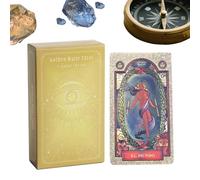 Cartes de - 78 pièces Golden pour la Lecture Positive, Les Conseils et la Divination spirituels, Oracle Board Unique pour l'astrologie, L'Aventure, l'affirmation Quotidienne, Usage p