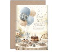 Cartes de 81e anniversaire pour homme et femme - Anniversaire rustique - Carte d'anniversaire pour homme de 81 ans, grand-mère, grand-mère, oncle, tante, 12,7 x 17,8 cm