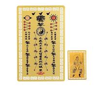 Cartes de bénédiction Tai Sui 2026 - Décoration d'intérieur portable en cuivre doré | Carte de protection chinoise pour homme, femme, maman, papa, épouse, mari, fils, fille, famille, amis