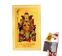 Cartes de bénédiction Tai Sui 2026 - Objets de collection chinois portables en cuivre doré - Carte de bon augure pour homme, femme, maman, papa, épouse, mari, fils, fille, famille, amis