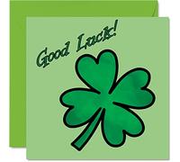 Cartes de bonne chance - Trèfle à quatre feuilles - You Got This Cards, Good Luck Gifts Carte d'école GCSE Uni, 145 mm x 145 mm, cartes de vœux porte-bonheur pour étudiants, amis, famille