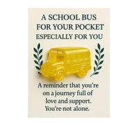Cartes de câlin de poche pour - Cartes de vœux inspirantes 2D - Bus scolaire - Idée de cadeau avec message personnel pour les enseignants, les , les parents, les amis et les