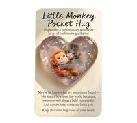 Cartes de câlins inspirantes en forme de singe, souvenir d'encouragement en acrylique, carte de motivation avec citation, souvenir de message positif en acrylique, cartes positives avec un style migno