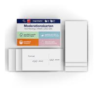 Cartes de Communication Rectangulaires, 250 Pièces Blanches, 200x100mm, Pu 250 Bl