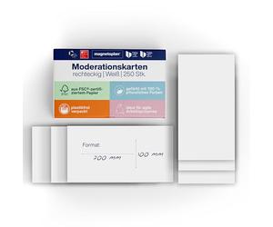 Cartes de Communication Rectangulaires, 250 Pièces Blanches, 200x100mm, Pu 250 Bl