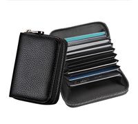 Cartes de Crédit Cuir Fermeture Eclair,Porte Cartes de Crédit Cuir Fermeture Eclair,Porte Cartes de Crédit Cuir,Porte Monnaie de Crédit Cas de Carte,Protection Contre Les RFID Cartes,9 Emplacements