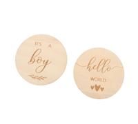 Cartes de Croissance Bébé en Bois, Rondes, Lot de 2 pour Photos | Design Lettres, Format Compact, Souvenirs Partageables, pour -nés, Albums Photo et Annonces