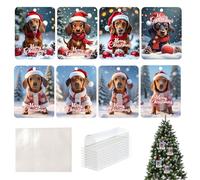 Cartes De Détenteur D'Argent De Noël,Détenteurs D'argent De Noël,8 pièces cartes d'argent porte-monnaie chien de dessin animé - Ornements de vacances amusants avec enveloppes, pendentifs de noël en es