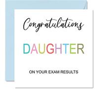 Cartes de félicitations pour fille - On Your Exams - Proud of You Carte de félicitations pour remise de diplôme Résultats d'examen scolaire et universitaire GCSE A Level Uni 145mm Cartes de