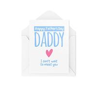 Cartes de fête des pères | Carte « Happy Father's Day Daddy Can't Wait To Meet You » | Carte de grossesse pour lui et mari | CBH997