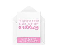 Cartes de fiançailles amusantes | I'm Definitely Going To Ugly Cry At Your Wedding | Bestie Birthday Bride Demoiselle d'honneur Engaged Love You Banter | CBH994