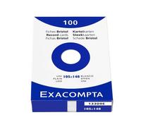 Exacompta Étui de 100 fiches Bristol A6 105x148 mm Unie Blanc