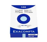 Exacompta Fiches bristol A6 105x148 mm - uni non perforées - Bleu azur 100 unités