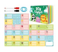 Cartes de formation au contrôle du stylo - Ensemble de pratique d'écriture effaçable et réutilisable, jouet d'écriture pour l'éducation précoce | Cahier d'exercices d'apprentissage de la motricité fin