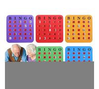 Cartes de jeu de bingo - Lot de 5 puzzles de stores coulissants réutilisables | Tableau de loterie du défi logique | Fournitures de divertissement portables pour activités de fête, voyage, Camping, sa