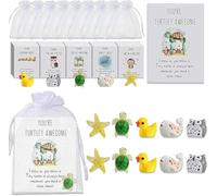 Cartes de Jeu de Mots sur Les Animaux - Cartes inspirantes Quotidiennes Amusantes en résine - Canards, étoiles, Baleines, Tortues, hiboux - pour collègues, Amis, Famille - Exprimez Votre Gratitude