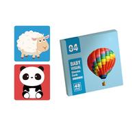 Cartes de jouets sensoriels noir et blanc contrasté pour bébé pour la stimulation visuelle et le développement du cerveau, cartes noires et blanches