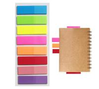 Cartes de livres avec languette - Lot de notes adhésives transparentes à 8 couleurs fluorescentes, marque-pages autocollants pour annotations | onglets colorés pour index, parfaits pour cahiers et
