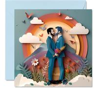 Cartes de mariage LGBTQ pour couples, à avoir et à conserver, cadeaux de félicitations et de fiançailles, carte de félicitations, cartes de vœux de mariage de 145 mm pour couples et fiancés (pas en 3D
