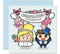Cartes de mariage pour couples - Congratulations on your Wedding Day - Carte de félicitations pour les jeunes mariés, 145 mm