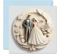 Cartes de mariage pour couples - Le couple heureux - Cadeau de félicitations, de fiançailles, de félicitations, carte de félicitations bien faite, carte de vœux de mariage pour couples, fiancée,