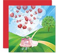 Cartes de mariage pour mariée et marié - Just Married - Cartes de félicitations, de félicitations, de félicitations, de félicitations, de bien fait, juste marié, 145 mm x 145 mm