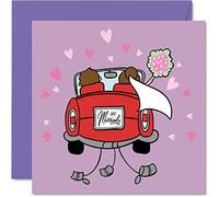 Cartes de mariage pour mariés - Just Married - Cartes de félicitations, félicitations bien faites, Mr & Mrs. Carte de vœux de mariage pour couples 145 mm x 145 mm