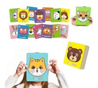 Cartes De Masques Alphabet ColoréEs, 26 Cartes Flash Alphabet ABC avec Masques d'animaux, Cartes d'animaux, Apprentissage des Lettres, Jeux éDucatifs Interactifs pour Enfants