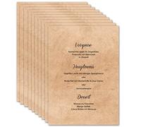 Cartes de menu de mariage à imprimer A5 - Cartes de boissons vierges personnalisables pour différentes occasions (10x pièces, Design 6)