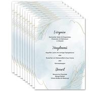 Cartes de menu de mariage à imprimer A5 - Cartes de boissons vierges personnalisables pour différentes occasions (10x pièces, Design 2)