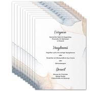 Cartes de menu de mariage à imprimer A5 - Cartes de boissons vierges personnalisables pour différentes occasions (10x pièces, Design 5)