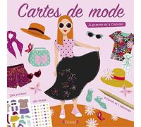 Cartes de mode - À gratter et à colorier - jolis motifs - Pochette avec 4 cartes à gratter et 4 cartes de coloriage, avec strass et stickers - Dès 6 ans