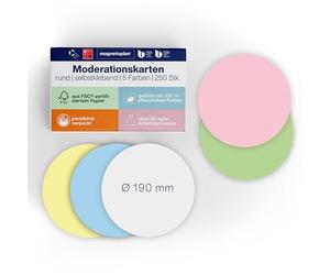 Cartes de modération autocollantes, 250 pièces 5 couleurs