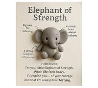 Cartes de motivation - à collectionner pour encouragement - Symbole d'espoir éléphant souvenir pour filles, femmes, mères, bureau, bibliothèque, table de chevet, poste de travail