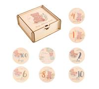 Cartes de naissance en bois pour bébé - Carte photo double face mensuelle - Cadeau pour nouveaux parents