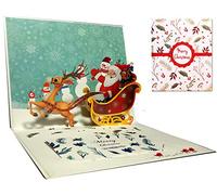 Cartes de noël 3D, Deesospro® carte pop-up carte de voeux pour, enveloppe incluse, carte-cadeau de père noël