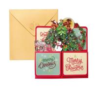 Cartes de Noël 3D Enveloppe réutilisable 3D pour une scène festive | Carte pop-up sapin de Noël à ouvrir Pour , , , couples, petite amie, réunion à la maison, B