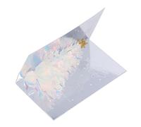 Cartes de Noël 3D sur le thème de l'arbre à paillettes, motif en relief, processus d'estampage, papier décoratif, carte de vacances pop-up (bleu)