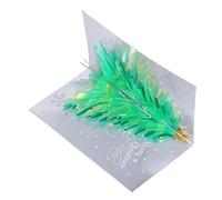 Cartes de Noël 3D sur le thème de l'arbre à paillettes, motif en relief, processus d'estampage, papier décoratif, carte de vacances pop-up (vert)