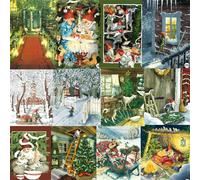 Cartes de Noël Inge Look (12 pièces) Unique et Beau Set Noël 02