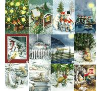Cartes de Noël Inge Look (Lot de 12) Unique et Beau Set Noël 01