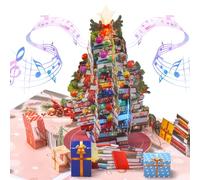 Cartes de Noël pop-up 3D faites à la main, motif arbre de Noël, carte de vœux pop-up musicale pour les vacances, carte cadeau de Noël unique pour les amateurs de livres, jouant « We Wish You a Merry