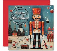 Cartes de Noël pour homme et femme - Casse-noisette - Carte de Noël pour sœur, frère, cousin, oncle, tante, maman, grand-père, grand-père, 145 mm x 145 mm