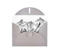 Cartes de Noël sur le thème du ski avec enveloppes assorties, cartes de vacances en papier perlé, adaptées pour les mariages, les festivals, les affaires, les cartes cadeaux, les cérémonies de remise